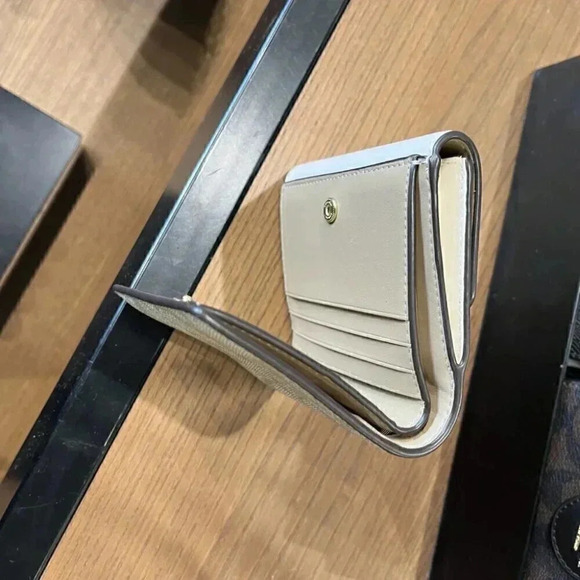 COACH ELIZA SMALL WALLET IN SIGNATURE CANVAS CP255 IMDQC - Picture 5 of 7